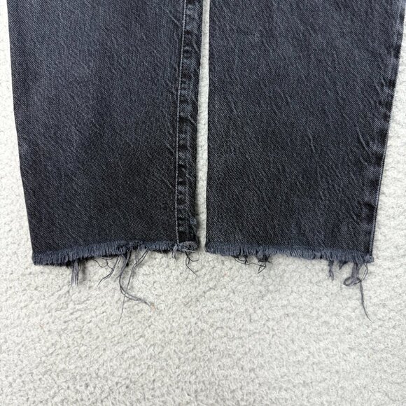 AGOLDE Jeans Womens 26 Pants Black Jamie Distressed Frayed Hem High Rise Denim 1 - Picture 6 of 12